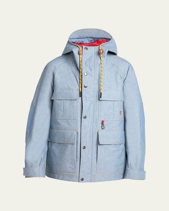Moncler Mens Hooded Cargo Pocket Jacket with Clip