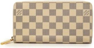 Louis Vuitton Pre-owned Damier Azur Long wallet - Dames - Vintage Accessoires - Beige - ONE Size - Leer - Vintage
