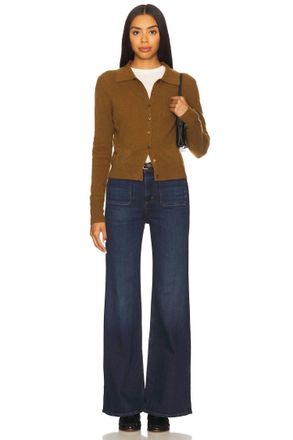 White + Warren Cashmere Collared Cardigan In Golden Brown