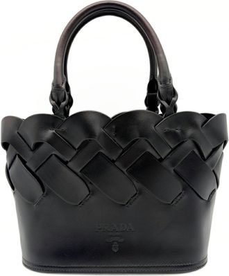 Prada Black Leather Tote Bag (Pre-Owned)