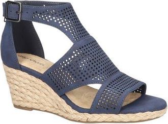 Easy Street Tova Espadrille Platform Wedge Sandal in Navy at Nordstrom, Size 8.5