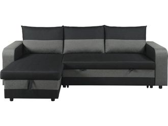 Habitat et Jardin Sof&aacute; Esquinero Reversible/transformable De Tela <> - 3 Plazas - Negro