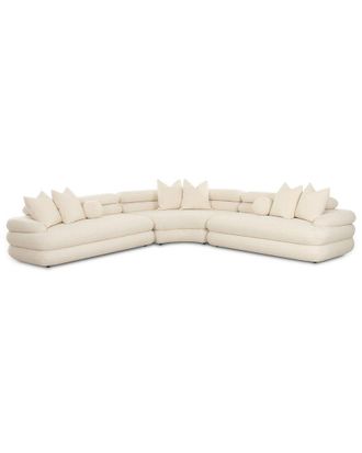 TOV Furniture Lulu Cream Boucle Modular Curved Sectional