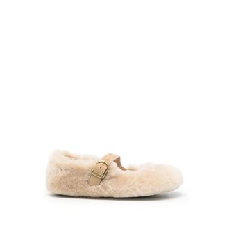 Birkenstock Santa Clarita Shearling Buckle-strap Ballet Flats