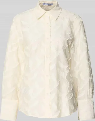 Mango Bluse aus Viskose-Mix mit Strukturmuster Modell CRUZ in Offwhite, Gr&ouml;&szlig;e XL