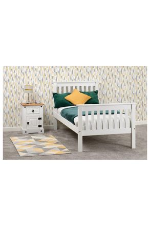 Seconique Monaco 3 Single Bed High Foot End in White