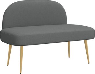 vidaXL Banco Tapizado Con Respaldo Gris Oscuro 110 X 60 X 76 Cm Vidaxl