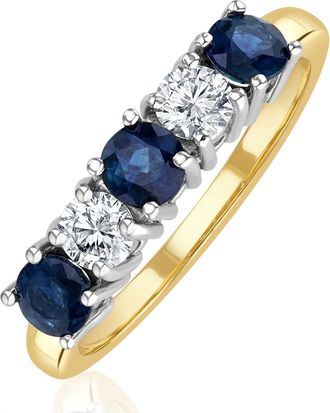 The Diamond Store Sapphire 0.90CT and Diamond Ring 0.40CT 18K Gold FT26