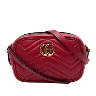 Gucci Pre-owned Quilted Crossbody Bag - Dames - Pre-owned - Rood - Maat: ONE Size Leer