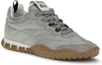 Miu Miu Womens Gray Recycled Polyamide Athletic Sneakers