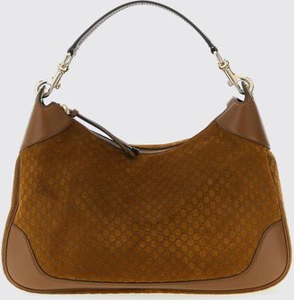 Gucci Borsa hobo Gucci in camoscio con monogram GG impresso