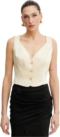 Guess Camille Perfect Vest - Dames - Bodywarmers - Beige - XS - Leer - Jassen
