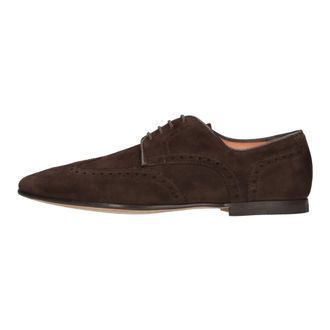 Santoni Instappers - Heren - Nette schoenen - Bruin - 41 1/2 EU - Leer - Schoenen