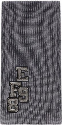 Elisabetta Franchi Steel Melange Ribbed Scarf