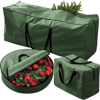 OEM Bolsa Para Guardar El &Aacute;rbol De Navidad, Tejido Resistente Con Asas Reforzadas, Resistente Al Agua Y La Humedad, Para Guardar Adornos Navide&ntilde;os - 3 Uni