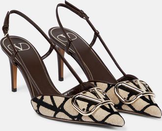 Valentino Garavani Toile Iconographe slingback pumps