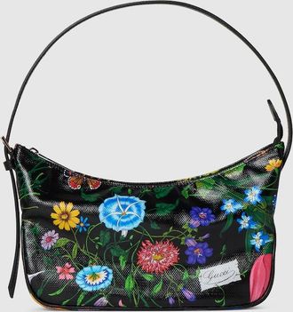Gucci Lady Lunetta Small Shoulder Bag, Black, Fabric