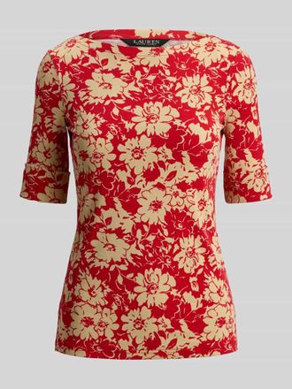 Lauren Ralph Lauren Regular Fit T-Shirt aus Baumwoll-Mix in Rostrot Melange, Gr&ouml;&szlig;e XXL