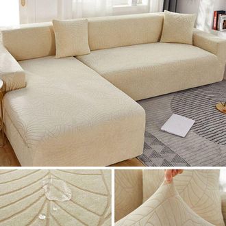 OEM Housse De Canape - Jacquard - Pour Canape 3 Places - Longueur 190 A 230 Cm - Beige