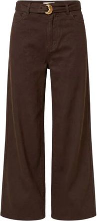Twinset Pantalones Barrel con Cintur&oacute;n - Trousers - Mujer - Marr&oacute;n - W26