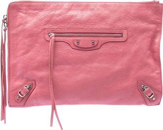 Balenciaga Pre-owned Balenciaga Lambskin Motocross Classic Zip Around Flat Clutch Ladies DSIY48E8OMPC2G8C