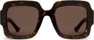 Gucci tortoiseshell square sunglasses - Brown