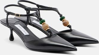 Jimmy Choo London Salones destalonados Lauri de piel adornados