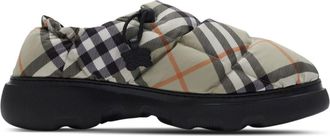 Burberry check pattern pillow mules - men - Polyester/Polyester/Nylon/Calf Leather/Polyethylene vinyl acetate (PEVA)/Thermoplastic Polyurethane (