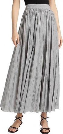 Toteme Crinkled Plisse Maxi Skirt In Pale Grey