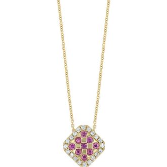 Bony Levy El Mar Diamond & Pink Sapphire Pendant Necklace at Nordstrom Rack, Size 18