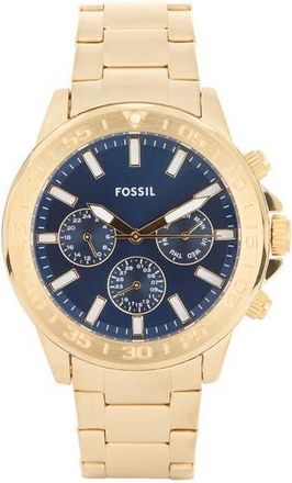Fossil Bannon Multifunction Bracelet Watch, 45mm in Gold/Blue at Nordstrom Rack