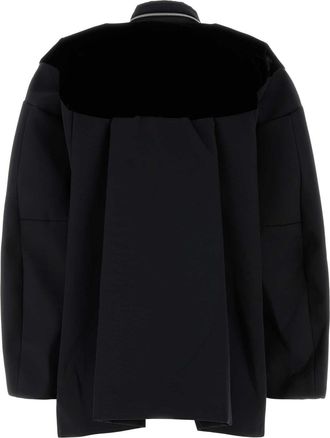 sacai Womens Black Grosgrain Oversize Jacket Giubbini
