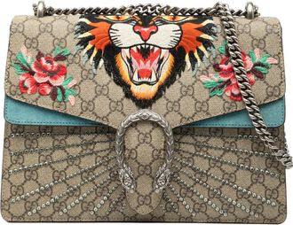 Gucci Pre-owned Gucci Medium GG Supreme Embroidered Angry Cat Dionysus Shoulder Bag 53SRDGXR6941RHNI