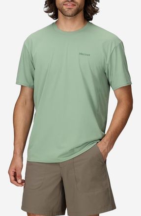 Marmot AirExchange SolarShield UPF Crewneck T-Shirt in Agate Green at Nordstrom, Size X-Large
