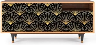 StoryZ Mueble de TV negro 2 cajones y 2 puertas L 125 cm