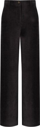 Marella Astrale Fluwelen Broek - Dames - Straight fit broeken - Zwart - S - Leer - Broeken