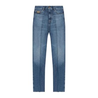 Versace Straight Jeans, male, Blue, Size: W32 Straight-leg jeans