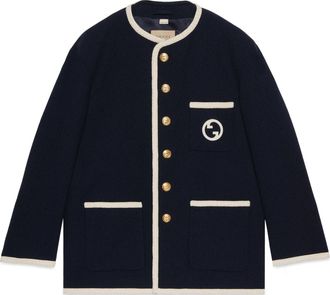 Gucci (WMNS) Gucci Retro Tweed Jacket With Embroidery Blue 749578-ZANIZ-4613