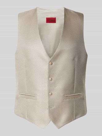 Wilvorst Weste mit Paspeltaschen und V-Ausschnitt in Beige, Gr&ouml;&szlig;e 48