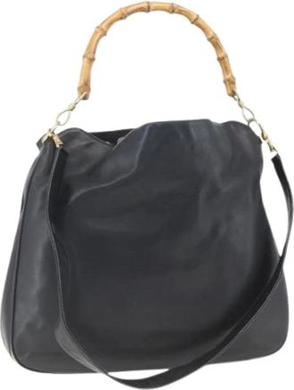 Gucci Pre-owned Handbags, female, Black, Size: ONE SIZE Pre-owned Leather Handbag