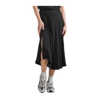 Deha Midi Skirts, female, Black, Size: L Pleated Viscose Midi Skirt