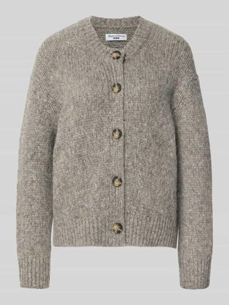Marc O'Polo Denim Marc OPolo Denim Relaxed Fit Strickjacke aus Schurwoll-Mix in Hellgrau Melange, Gr&ouml;&szlig;e L