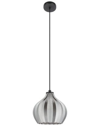 Eglo Eglo Tamallat 1 Light Pendant With Black Finish & Vaporized Black Transparent Shade