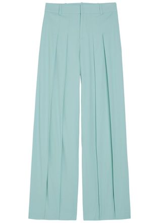 Alice & Olivia Blaire Pleated Wide-leg Trousers - Blue - 12 (UK16 / XL)