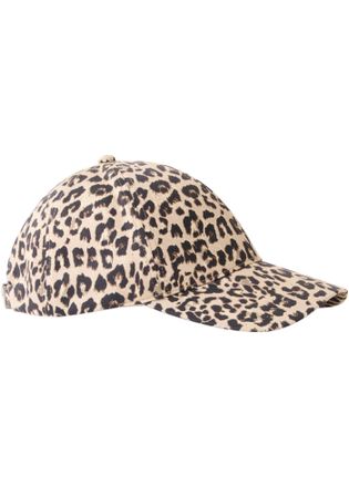 Bonprix Baseball Cap BONPRIX, Damen, schwarz, braun leo bedruckt, Web, Baumwolle, Caps Baseball Cap, aus reiner Baumwolle, mit Leo-Muster, f&uuml;r Fr&uuml;hling und So