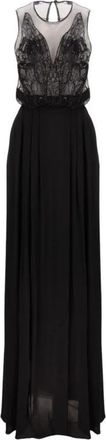 Elisabetta Franchi Abr 42622 V1350 Jurk - Dames - Avondkleed - Zwart - M - Leer - Kleedjes