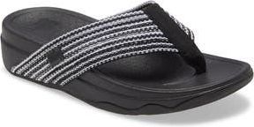 FitFlop Surfa Flip Flop in All Black Fabric at Nordstrom Rack, Size 5