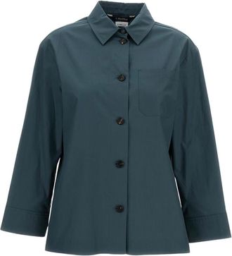 Max Mara Shirts, female, Gray, Size: 2XS Cotton Poplin Shirt