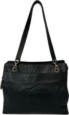 Chanel Pre-owned Vintage Tote Bag - Dames - Vintage Shopper - Zwart - ONE Size - Leer - Vintage