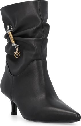 Pinko Womens Ankle Boots Nappa Leather Black